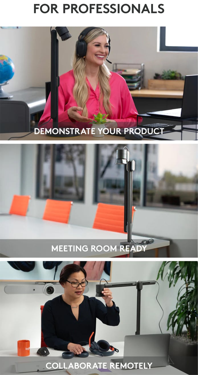 For professionals: demonstrate your product, meeting room ready, collaborate remotely.