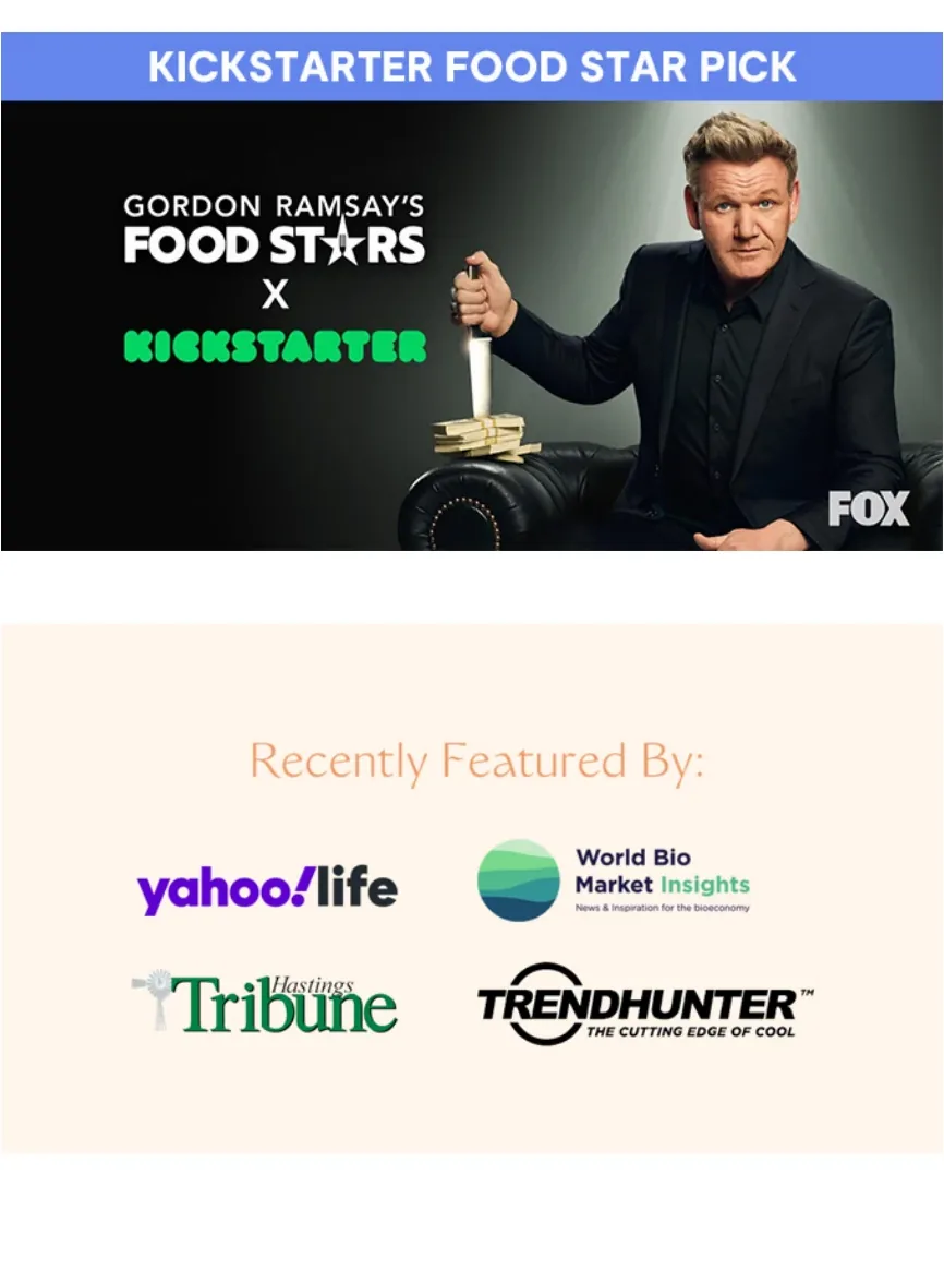 As featured on Gordon Ramsay's Food Stars, plus press coverage from Yahoo and others.