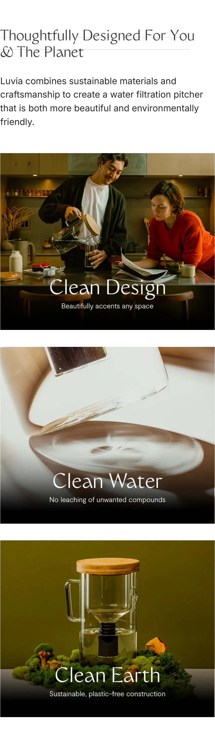 Thoughtfully Designed For You & The Planet — Clean Design, Clean Water, Clean Earth.